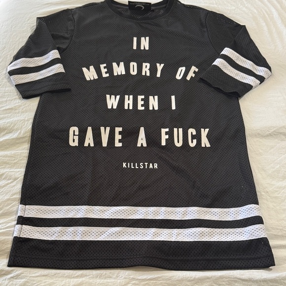 Killstar Dresses & Skirts - Killstar Black and White Statement Jersey Dress